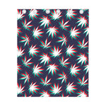 Trippy Hemp Leaves Reggae Pattern Print Curtain