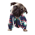 Trippy Hemp Leaves Reggae Pattern Print Dog Zip Up Hoodie