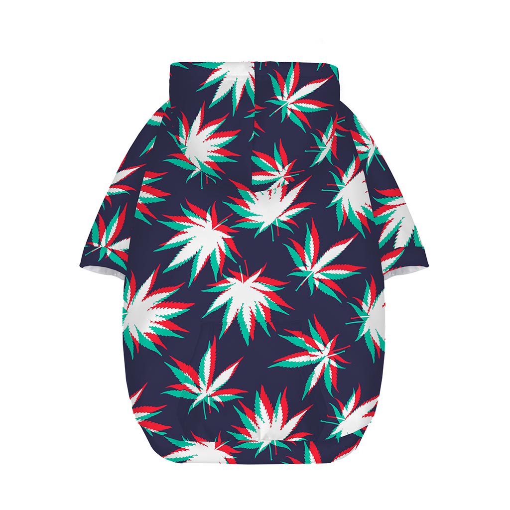 Trippy Hemp Leaves Reggae Pattern Print Dog Zip Up Hoodie