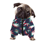 Trippy Hemp Leaves Reggae Pattern Print Dog Zip Up Jacket