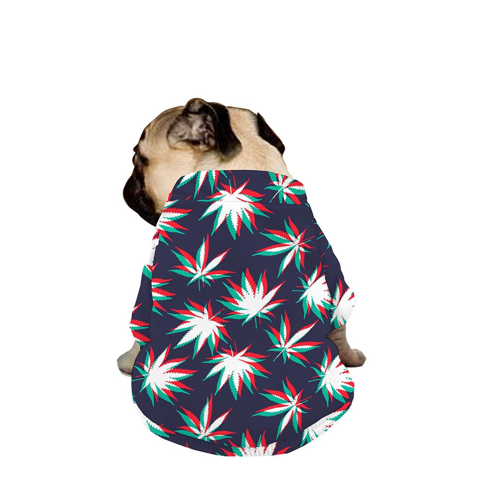 Trippy Hemp Leaves Reggae Pattern Print Dog Zip Up Jacket