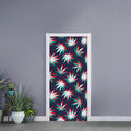 Trippy Hemp Leaves Reggae Pattern Print Door Sticker