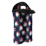 Trippy Hemp Leaves Reggae Pattern Print Double Neoprene Wine Tote