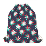 Trippy Hemp Leaves Reggae Pattern Print Drawstring Bag