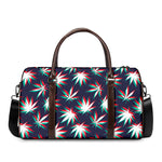 Trippy Hemp Leaves Reggae Pattern Print Duffle Bag