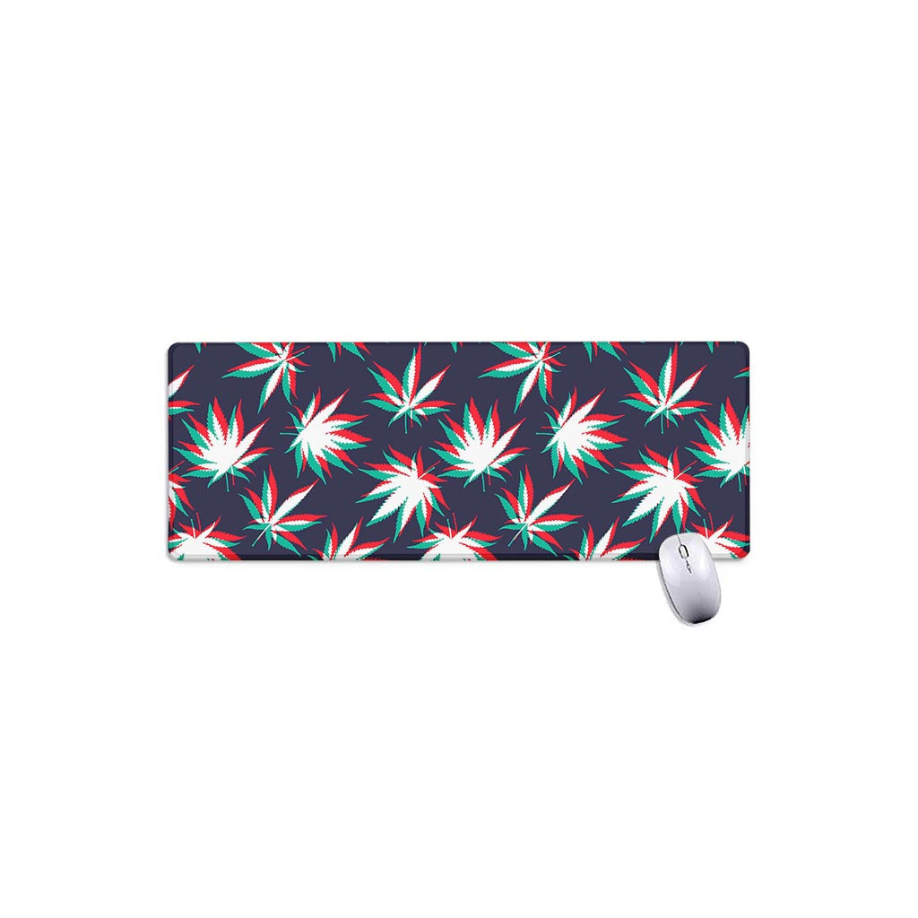Trippy Hemp Leaves Reggae Pattern Print Extended Mouse Pad
