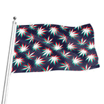 Trippy Hemp Leaves Reggae Pattern Print Flag
