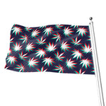 Trippy Hemp Leaves Reggae Pattern Print Flag
