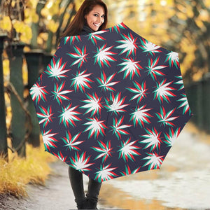 Trippy Hemp Leaves Reggae Pattern Print Foldable Umbrella