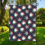 Trippy Hemp Leaves Reggae Pattern Print Garden Flag