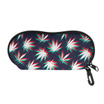 Trippy Hemp Leaves Reggae Pattern Print Glasses Case