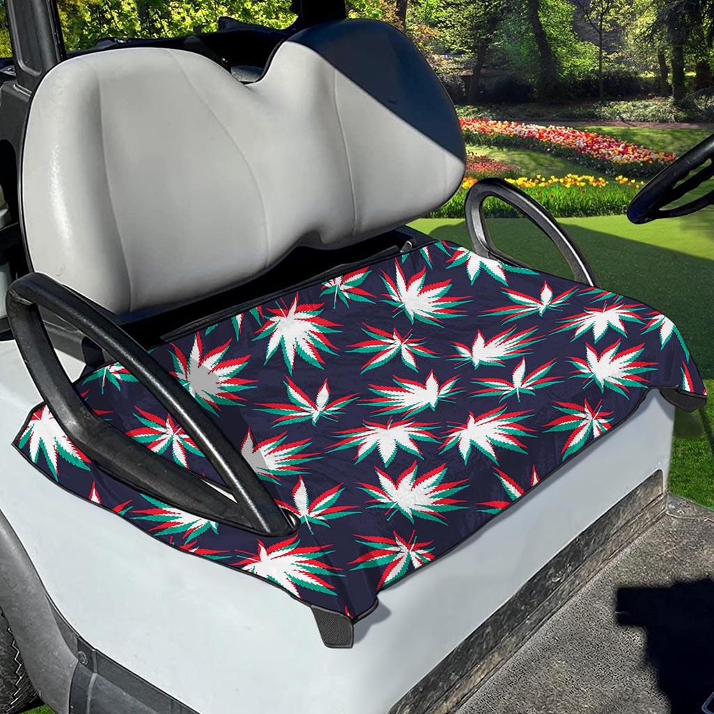 Trippy Hemp Leaves Reggae Pattern Print Golf Cart Seat Cover
