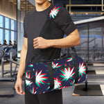Trippy Hemp Leaves Reggae Pattern Print Gym Bag
