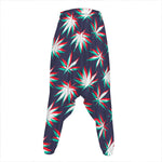 Trippy Hemp Leaves Reggae Pattern Print Hammer Pants