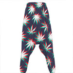 Trippy Hemp Leaves Reggae Pattern Print Hammer Pants