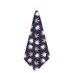 Trippy Hemp Leaves Reggae Pattern Print Hand Towel