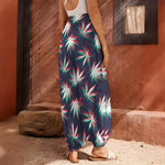 Trippy Hemp Leaves Reggae Pattern Print Harem Pants