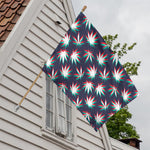 Trippy Hemp Leaves Reggae Pattern Print House Flag