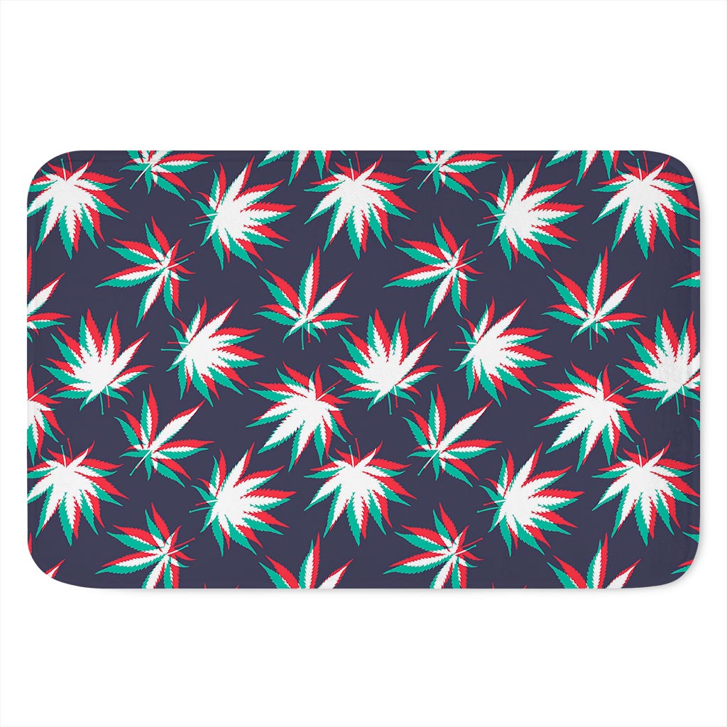 Trippy Hemp Leaves Reggae Pattern Print Indoor Door Mat