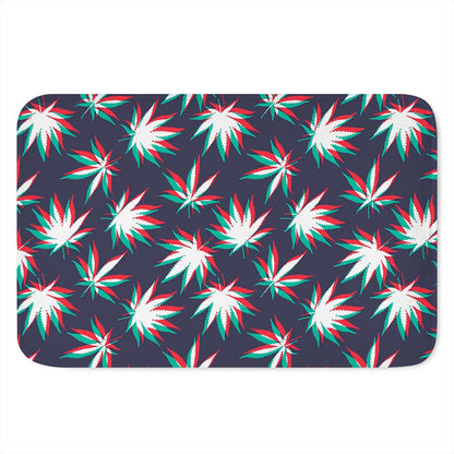 Trippy Hemp Leaves Reggae Pattern Print Indoor Door Mat