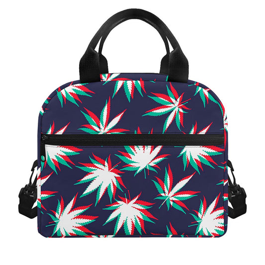 Trippy Hemp Leaves Reggae Pattern Print Insulated Lunch Bag