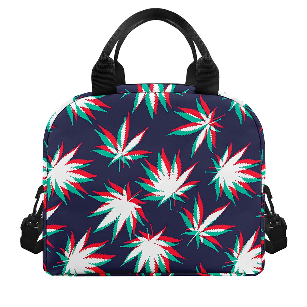 Trippy Hemp Leaves Reggae Pattern Print Insulated Lunch Bag