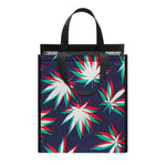 Trippy Hemp Leaves Reggae Pattern Print Insulated Lunch Tote