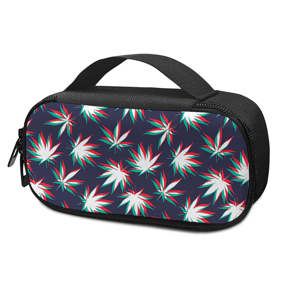 Trippy Hemp Leaves Reggae Pattern Print Insulin Cooler Travel Case