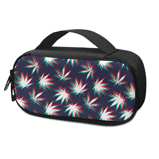Trippy Hemp Leaves Reggae Pattern Print Insulin Cooler Travel Case