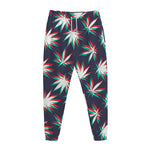 Trippy Hemp Leaves Reggae Pattern Print Jogger Pants