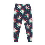 Trippy Hemp Leaves Reggae Pattern Print Jogger Pants