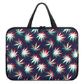 Trippy Hemp Leaves Reggae Pattern Print Laptop Sleeve With Handle