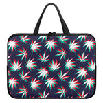 Trippy Hemp Leaves Reggae Pattern Print Laptop Sleeve With Handle