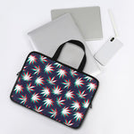Trippy Hemp Leaves Reggae Pattern Print Laptop Sleeve With Handle