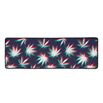 Trippy Hemp Leaves Reggae Pattern Print Long Kitchen Mat