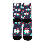 Trippy Hemp Leaves Reggae Pattern Print Long Socks