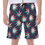Trippy Hemp Leaves Reggae Pattern Print Men's Beach Shorts