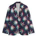 Trippy Hemp Leaves Reggae Pattern Print Men's Blazer