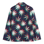 Trippy Hemp Leaves Reggae Pattern Print Men's Blazer