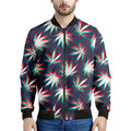 Trippy Hemp Leaves Reggae Pattern Print Men's Bomber Jacket