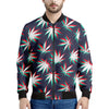 Trippy Hemp Leaves Reggae Pattern Print Men's Bomber Jacket