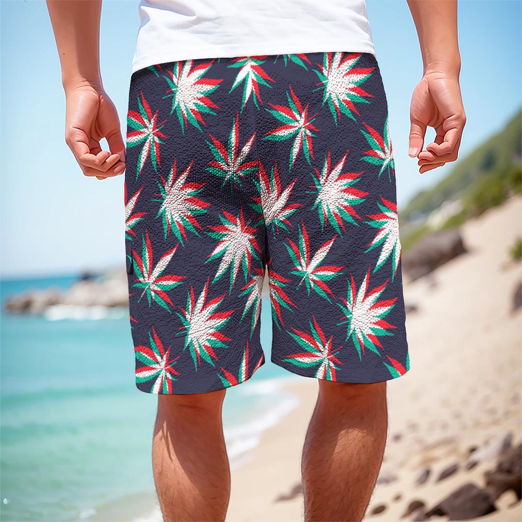 Trippy Hemp Leaves Reggae Pattern Print Men's Cargo Shorts