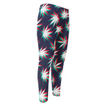 Trippy Hemp Leaves Reggae Pattern Print Men's Compression Pants