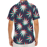 Trippy Hemp Leaves Reggae Pattern Print Men's Deep V-Neck Shirt