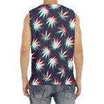 Trippy Hemp Leaves Reggae Pattern Print Men's Fitness Tank Top