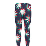Trippy Hemp Leaves Reggae Pattern Print Men's leggings