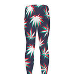 Trippy Hemp Leaves Reggae Pattern Print Men's leggings