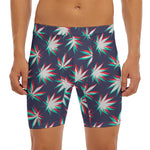 Trippy Hemp Leaves Reggae Pattern Print Men's Long Boxer Briefs