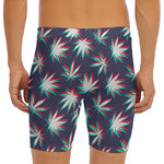 Trippy Hemp Leaves Reggae Pattern Print Men's Long Boxer Briefs