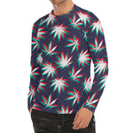 Trippy Hemp Leaves Reggae Pattern Print Men's Long Sleeve Rash Guard